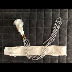 Mala necklace clear faceted crystal ( set of 2 ) like new hand knotting